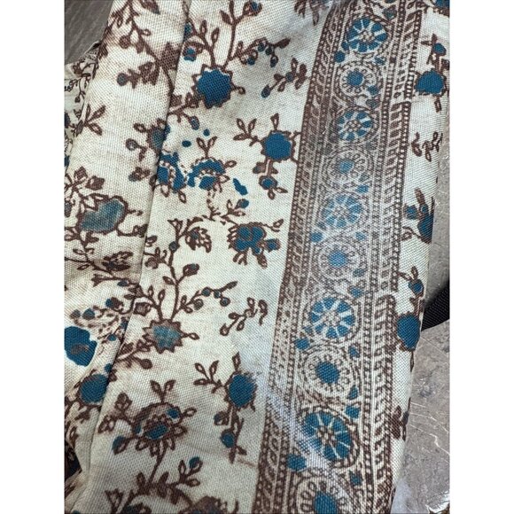 Vintage JanSport Brown Green Backpack: Floral Print. 2 Zippers. 16'x11.5'x5.5' - Picture 7 of 11